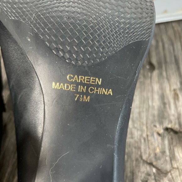 Covington Black Leather Block Heels Size 7.5M EUC - Picture 9 of 9